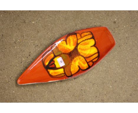 A Poole pottery Delphis dish, shape 82 by Anita Lawrence