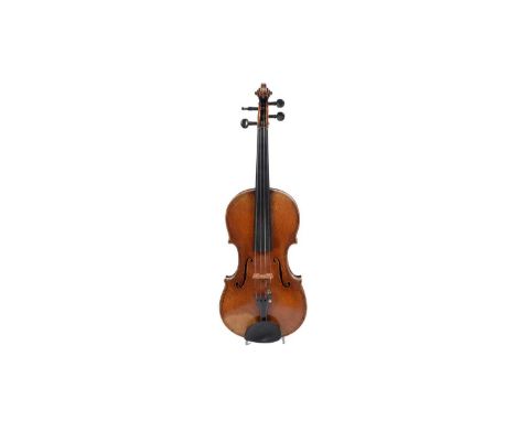 After Giovanni Paolo Maggini. A 19th-century German violin with medium figured two-piece back, well-figured neck and scroll, 