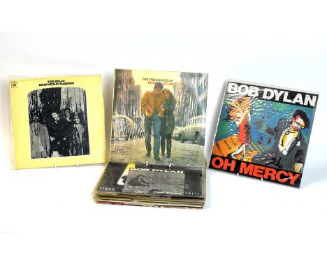 16 Bob Dylan LPs, to include: Oh Mercy; John Wesley Harding; Freewheelin'; Knocked Out Loaded; Nashville Skyline; Desire; Dyl