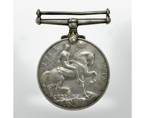 A First World War British War Medal named to 21122 Pte. A Clark Durham Light Infantry 