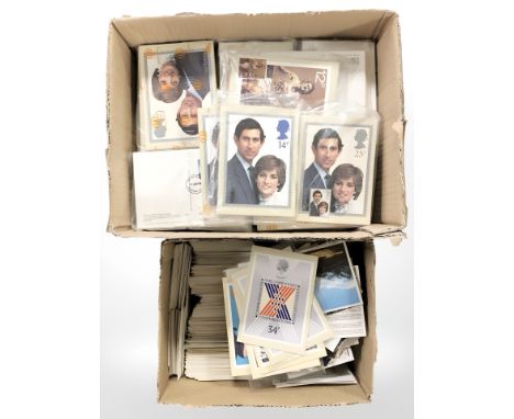 Many hundreds of Post Office picture cards and First Day Covers. (2 boxes)