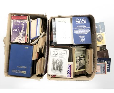 A quantity of books and other publications relating to Columbia Records, HMV, Decca, various catalogues, etc. (2 boxes)