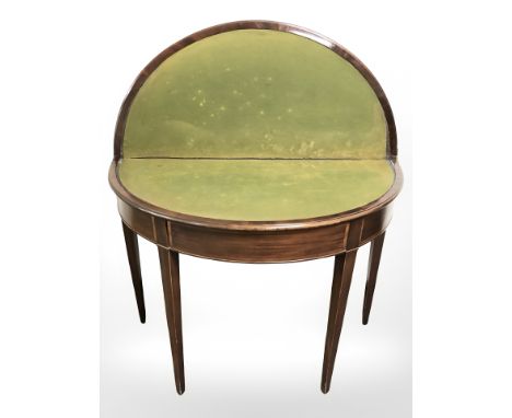 A Victorian mahogany turnover top card table, width 97 cm 