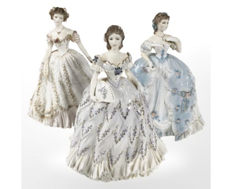 Three Royal Worcester figures comprising of The Last Waltz No. 857 of 12,500, The First Quadrille No. 3134 of 12,500 and Swee