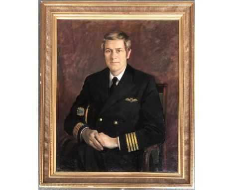 20th century portrait of a pilot, oil on canvas, dated 1978, signed Carl (?) Clarke, 75x60cm 