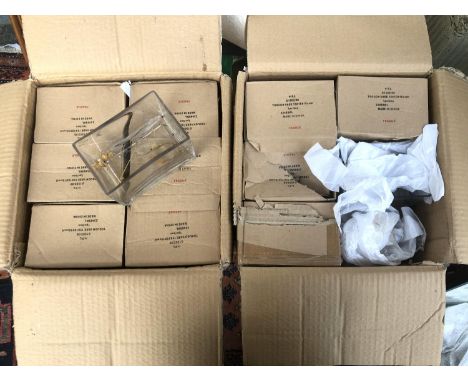 24 modern glass trough vases, boxed, each 15x10x10cm 