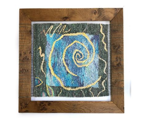Jacy Wall (20th century British) tapestry, 'Ammonite', dated 1993, 33x33cm