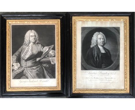 John Faber Jr (c.1695-1756) after Thomas Hudson, portrait of James Bradley, mezzotint, 39x28cm; and portrait of George Freder