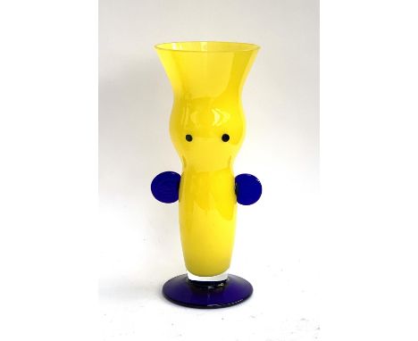 Jiri Suhajek (b. 1943) for Bohemia Art Glass Czech Republic, an art glass vase in the form of a stylised person, 34cmH 