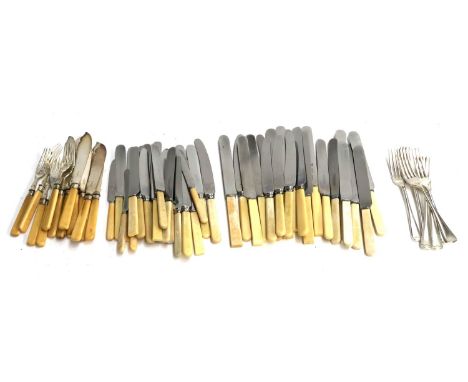 A quantity of stainless steel bone handled knives, Taylor Sheffield, Joseph Rodgers &amp; Sons, T.R Humphries Graham; fruit k