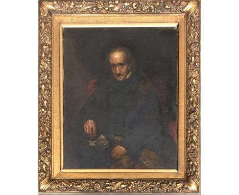 Edmund Dyer, portrait of a seated man, oil on canvas, 50x39cm 