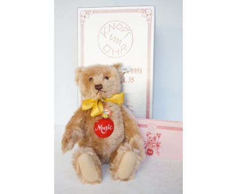 Steiff music bear caramel 35 with box & coa 