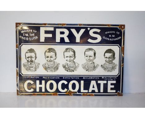 Enamel sign Fry's chocolate 