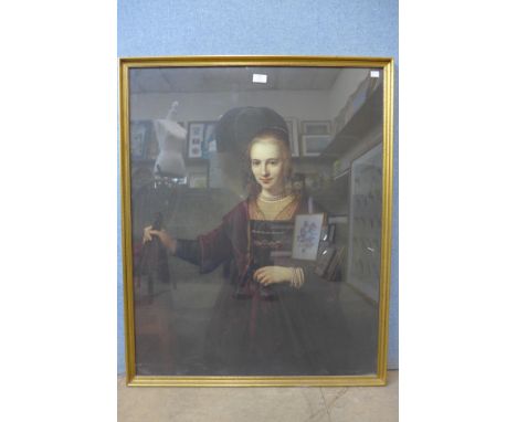 A Rembrandt print, Admiral's Wife, framed 