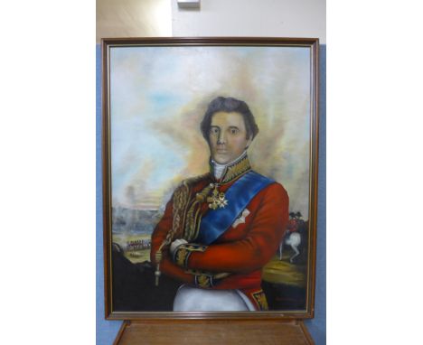 D. Wilkinson, half portrait of Duke of Wellington, oil on canvas, framed 