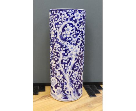 A 19th century Chinese porcelain blue and white stick stand - 62cm high