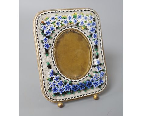 A 19th century Italian micromosaic easel photo frame - 9cm high
