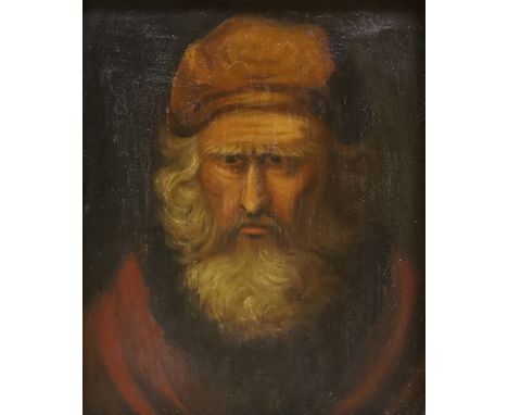 19th century Continental School, oil on panel, Portrait of a bearded man, 12 x 9.5cm