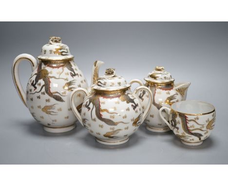 A Japanese eggshell porcelain six-piece tea service