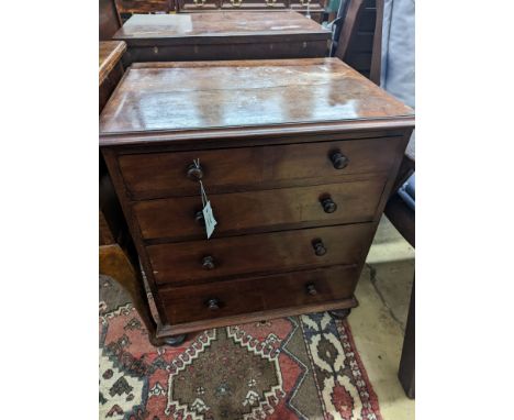 A small 19th century mahogany four drawer chest converted from a commode, width 59cm, depth 44cm, height 72cm