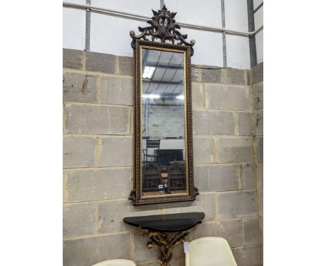 A Regency style pier glass and console table, mirror width 54cm, height 146cm.