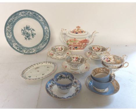 A collection of ceramics C1820's onwards to include factories such as Hilditch, Spode, Coalport and various&nbsp;Staffordshir