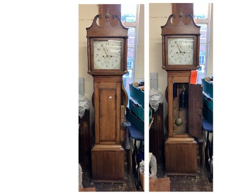 Grandfather clock&nbsp; D Oliver, Wellington,&nbsp; Weights and pendulum still in situ.