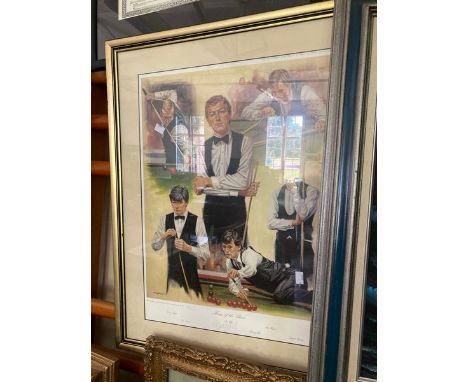 Snooker - Peter Deighan Limited edition signed print Kings of the Baize. plus framed rules of Snooker&nbsp;