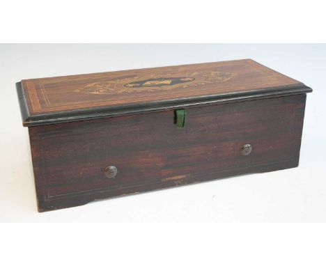 A late 19th century Nicole Freres rosewood cased music box, the 9⅜" cylinder playing ten airs, with stop/start and change/rep