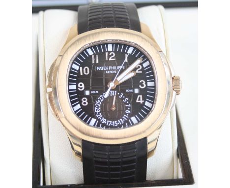 Patek Philippe - a fine gent's 18ct rose gold Aquanaut Travel Time wristwatch, ref. 5164R-001, movement No. 7065962/6201359, 