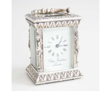 Charles Frodsham of London - a commemorative silver cased minuet carriage clock for the Queen's Silver Jubilee in 1977, havin