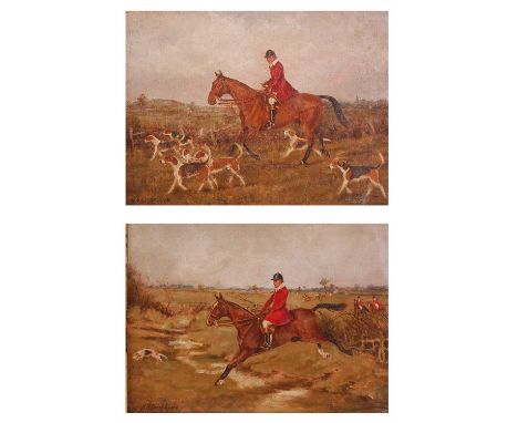 Henry Frederick Lucas-Lucas (1848-1943) - Pair; Hunting scenes, oil on canvas, each signed lower left, 21 x 29cmBoth – origin