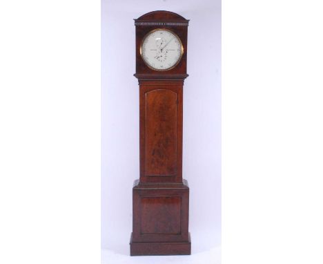 Michie - Brixton Road (London) - a circa 1830 mahogany longcase regulator, having a signed white enamel seconds dial, with su