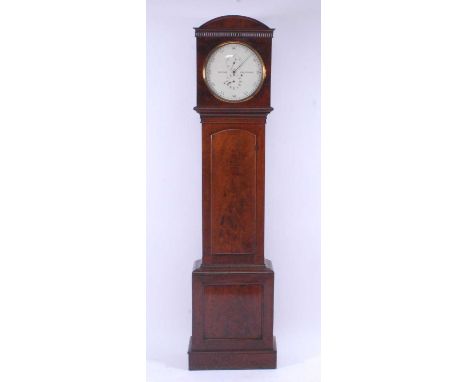 Michie - Brixton Road (London) - a circa 1830 mahogany longcase regulator, having a signed white enamel seconds dial, with su