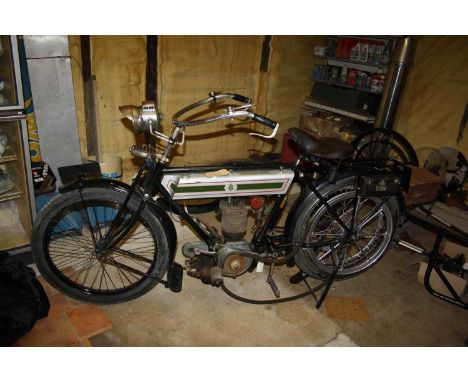 A 1913 Triumph type C 3-speed Roadster 550cc motorbikeReg No. BF 9588Chassis No. 213627Engine No. 24821Black chassis with sil