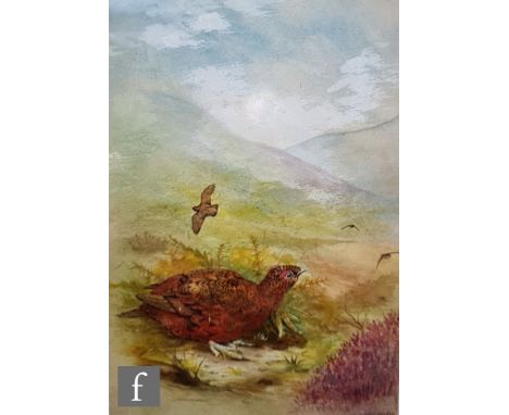 WALTER HENRY AUSTIN (1891-1971) - Grouse on a moor, watercolour, signed, framed, 29cm x 21.5cm, frame size 35cm x 27cm, also 