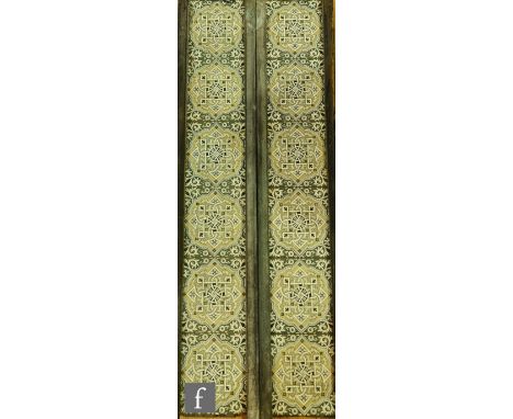 Two late 19th to early 20th Century fire place tile panels, each formed with six 6in tiles decorated with an Aesthetic style 