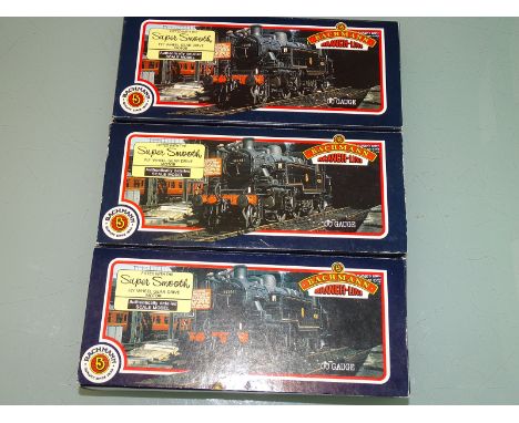 OO GAUGE MODEL RAILWAYS: GROUP OF BACHMANN IVATT STEAM TANK LOCOMOTIVES in BR black livery to include numbers 31-450, 31-451 
