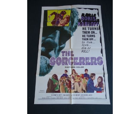 THE SORCERERS (1967) - US One Sheet Movie Poster - starring Boris Karloff (27" x 40" - 68.5 x 101.5 cm) Fine minus, folded