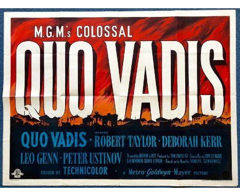 QUO VADIS (1951) - British UK Quad film poster - 'X' certificate First Release - (30" x 40" - 76 x 101.5 cm) - Folded (as iss