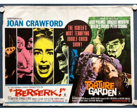 BERSERK / TORTURE GARDEN (1967) - British UK Quad Double Bill film poster - Amicus horror - (30" x 40" - 76 x 101.5 cm) - Goo