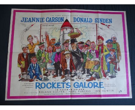 ROCKETS GALORE (1958) - UK Quad Film Poster (30" x 40" - 76 x 101.5 cm) Fine minus, folded