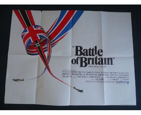 BATTLE OF BRITAIN (1969) UK Quad Film Poster - Poster of Guy Hamilton's World War 2 Epic featuring many young actors at the s