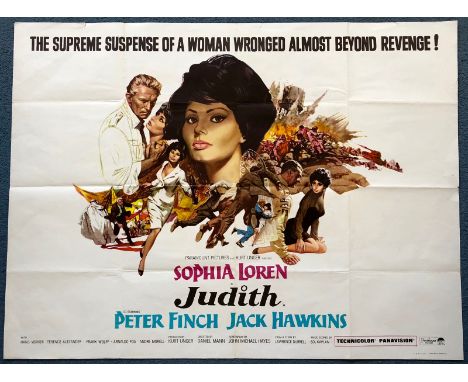 JUDITH (1966) - British UK Quad film poster - SOPHIA LOREN - (30" x 40" - 76 x 101.5 cm) - Folded (as issued) - Very Fine