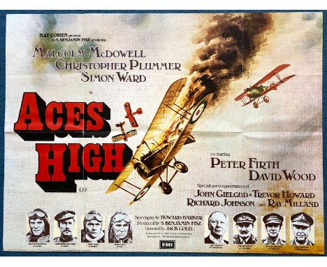 ACES HIGH (1976) - British UK Quad film poster - Eddie Paul artwork - (30" x 40" - 76 x 101.5 cm) - Folded (as issued) - Very