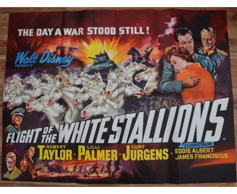 FLIGHT OF THE WHITE STALLIONS (1963) - UK Quad Film Poster (30" x 40" - 76 x 101.5 cm) - Good, tear to edge - Folded (as issu