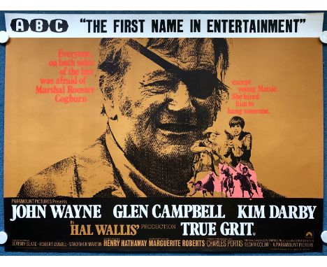 TRUE GRIT (1969) - British/UK Quad film poster - ABC Style - JOHN WAYNE's Oscar winning performance - (30" x 40" - 76 x 101.5