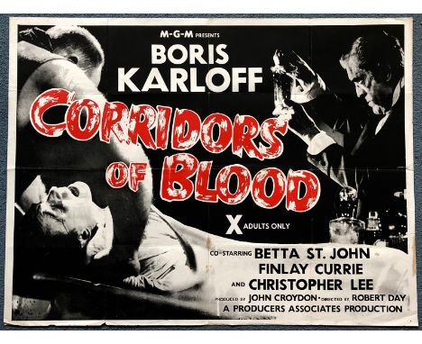 CORRIDORS OF BLOOD (1958) - British UK Quad film poster - First Release - BORIS KARLOFF - (30" x 40" - 76 x 101.5 cm) - Fine 