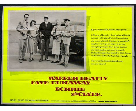 BONNIE AND CLYDE (1967) - British UK Quad film poster - Style B - WARREN BEATTY & FAYE DUNAWAY - (30" x 40" - 76 x 101.5 cm) 