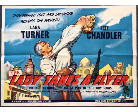 LADY TAKES A FLYER (1958) - JUDITH (1966) - British UK Quad film poster - LANA TURNER - (30" x 40" - 76 x 101.5 cm) - Folded 